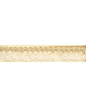 Рюш декоративный с помпонами, 20 мм, цвет сливочный с бежевым арт. ГЕЛ-19830-1-ГЕЛ0124737