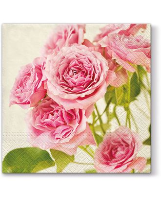 Салфетки трехслойные для декупажа, коллекция "Lunch" PAW Decor Collection "Розовые розы" арт. ГЕЛ-20164-1-ГЕЛ0137117