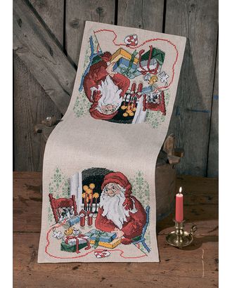Набор для вышивания дорожки "Санта Клаус и кот" арт. ГЕЛ-22371-1-ГЕЛ0162628