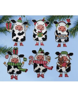 Набор для вышивания елочных украшений "Рождественские коровы" арт. ГЕЛ-31875-1-ГЕЛ0163033