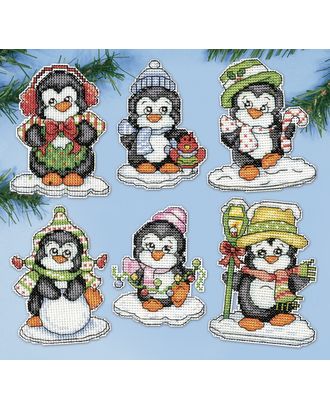 Набор для вышивания елочных украшений "Пингвинята на льду" арт. ГЕЛ-31876-1-ГЕЛ0162968