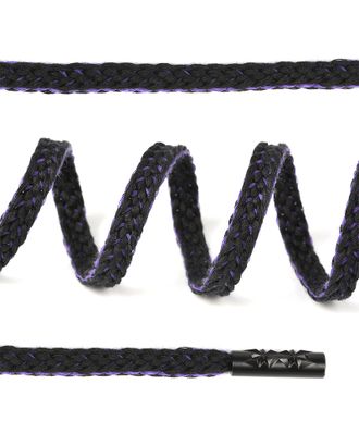 Шнурки плоские дл.130см ш.0,8см (черный/фиолетовый) 10шт арт. МГ-113442-1-МГ1003709