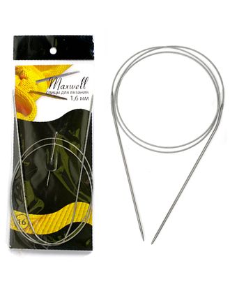 Спицы круговые для вязания на тросиках Maxwell Black 80 см 1,6мм уп.10шт арт. МГ-126173-1-МГ1015433
