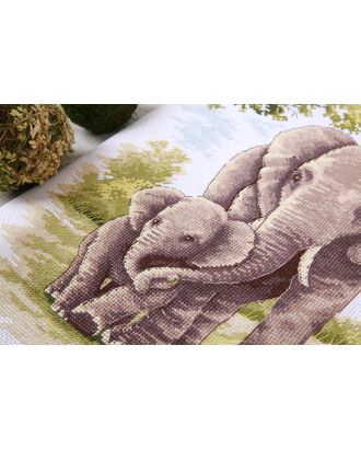 Набор для вышивания PANNA Мать и дитя. Слоны 29х25,5 см арт. МГ-121461-1-МГ1024218