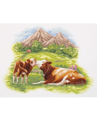 Набор для вышивания PANNA Мать и дитя. Коровы 26,5х35 см арт. МГ-121462-1-МГ1024220