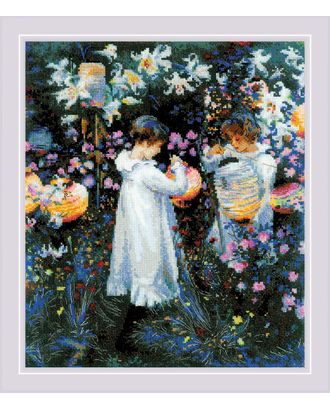 Набор для вышивания РИОЛИС Гвоздика, лилия, лилия, роза (по мотивам картины Д. С. Сарджента) 30х35 см арт. МГ-123499-1-МГ1037337