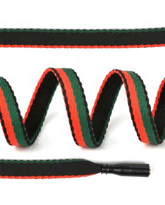 Шнурки TBY плоские 10мм длина 130 см цв.красный/зеленый/черный уп.10шт арт. МГ-125083-1-МГ1040665