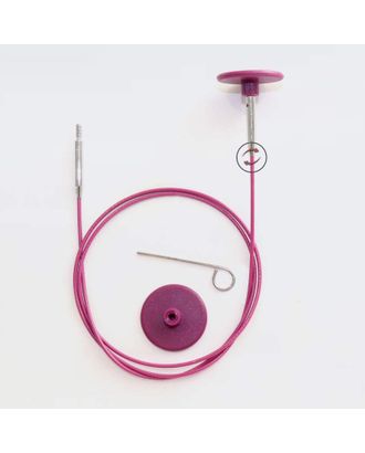 10647 Knit Pro Тросик поворотный (заглушки 2шт, кабельный ключик) длина 126см (длина со спицами 150см) нерж. сталь с нейлоновым покрытием, фиолетовый арт. МГ-125484-1-МГ1046593