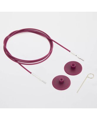 10665 Knit Pro Тросик (заглушки 2шт, кабельный ключик) длина 76см (длина со спицами 100см) нерж. сталь с нейлоновым покрытием, фиолетовый арт. МГ-125489-1-МГ1046605