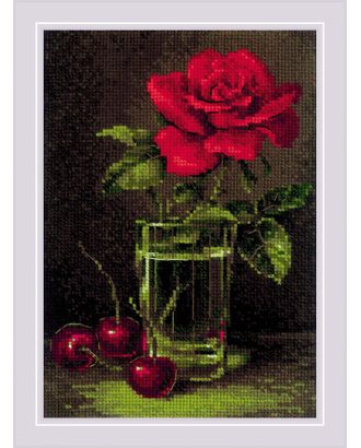 Набор для вышивания РИОЛИС Роза и черешня 15х21 см арт. МГ-126334-1-МГ1056797