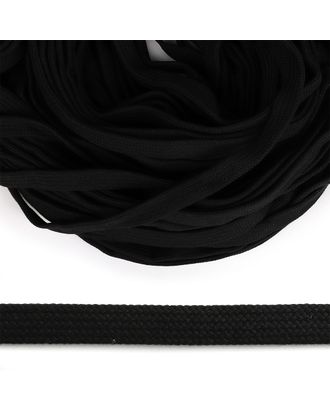 Шнур плоский х/б 12мм классическое плетение цв.032 чёрный уп.50 м арт. МГ-131090-1-МГ1077226