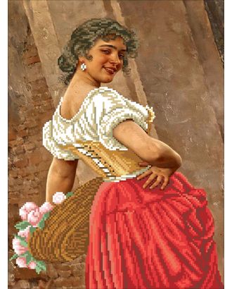 Рисунок на ткани КОНЁК Венецианская цветочница 30х40 см арт. МГ-133193-1-МГ1688502