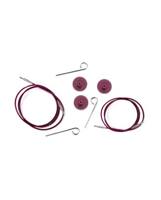 10503 Knit Pro Тросик (заглушки 2шт, ключик) для съемных спиц, длина 76 (готовая длина спиц 100)см, фиолетовый арт. МГ-19345-1-МГ0179956