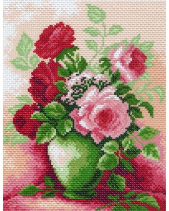 Рисунок на канве МАТРЕНИН ПОСАД - 0844-1 Розы в вазе арт. МГ-25623-1-МГ0206882