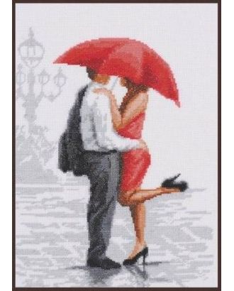 Набор для вышивания ПАЛИТРА Красный зонтик 20х27 см арт. МГ-34244-1-МГ0250873