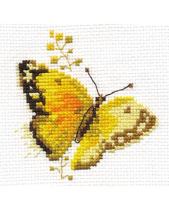 Набор для вышивания АЛИСА Яркие бабочки. Желтая 9х8 см арт. МГ-38153-1-МГ0329446