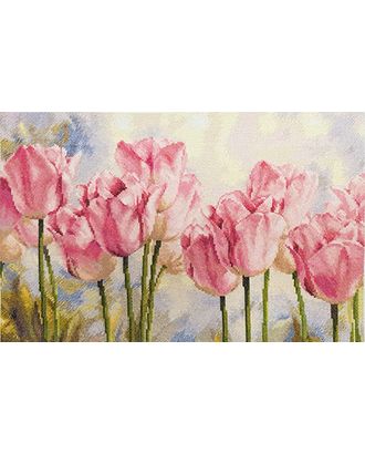 Набор для вышивания АЛИСА Розовые тюльпаны 40х27 см арт. МГ-46857-1-МГ0585661