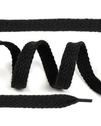 Шнурки плоские ш.1,5см х/б дл.150см цв.032 черный (10 комп) арт. МГ-10260-1-МГ0683291