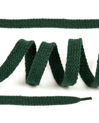 Шнурки плоские ш.1,2см х/б дл.150см цв.019 т.зеленый (10 комп) арт. МГ-10270-1-МГ0683302