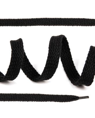 Шнурки плоские ш.1,2см х/б дл.150см цв.032 черный (10 комп) арт. МГ-10280-1-МГ0683312