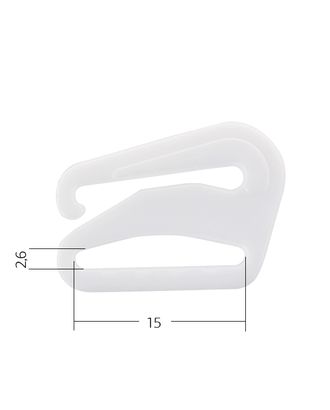 Крючок для бюстгальтера пластик ARTA.F. SF-2-3 d15мм, цв.001 белый, уп.50шт арт. МГ-115458-1-МГ0742949