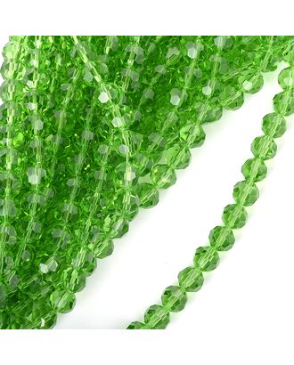 Купить Бусины граненые Рондель (стекло) на нитях 12мм цв.13 зеленый уп.1х50 бусин арт. МГ-115532-1-МГ0746697 оптом в Новочеркасске