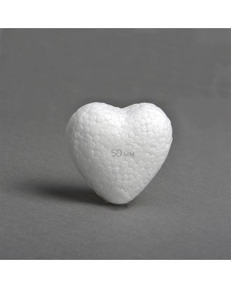 Сердце объемное из пенопласта 50мм гладкое арт. МГ-82114-1-МГ0761382