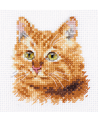 Набор для вышивания АЛИСА Животные в портретах. Рыжий кот 8х8 см арт. МГ-82710-1-МГ0763634