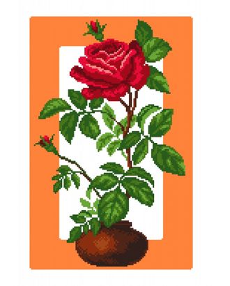 Рисунок на канве МАТРЕНИН ПОСАД - 0468 Розочка в вазе упак (1 шт) арт. МГ-130453-1-МГ0832685