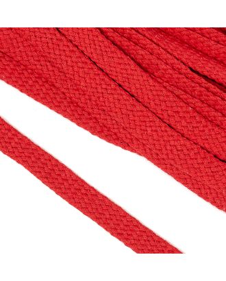 Шнур плоский х/б 12мм турецкое плетение цв.012 красный уп.50 м арт. МГ-119345-1-МГ0961136