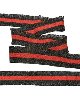 Тесьма с бахромой F05 ш.3см цв.красный/черный (13.71м) арт. МГ-7910-1-МГ0601565
