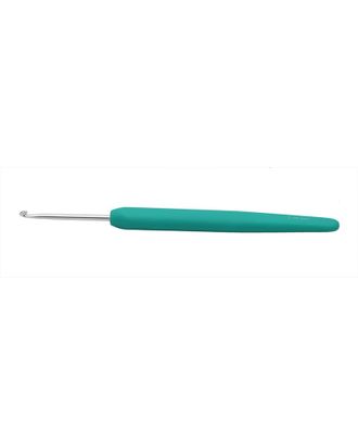 30903 Knit Pro Крючок для вязания с эргономичной ручкой Waves 2,5мм, алюминий, серебристый/нефритовый арт. МГ-19232-1-МГ0179530