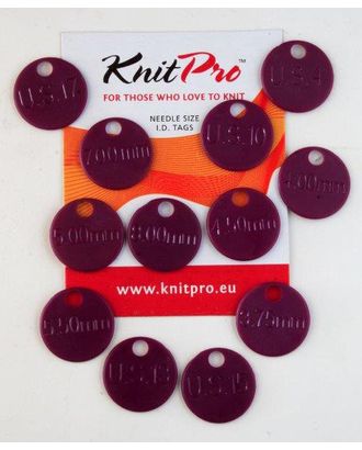 10702 Knit Pro Метки для спиц (4мм, 5мм, 6мм, 8,75мм, 10мм, 12мм по 2шт), пластик, т.розовый арт. МГ-19355-1-МГ0179966