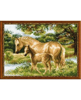 Набор для вышивания РИОЛИС Лошадь с жеребенком 40х30 см арт. МГ-22563-1-МГ0197036
