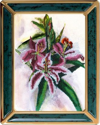 Набор для вышивания ВЫШИВАЛЬНАЯ МОЗАИКА Акварельные цветы. Лилии 19х26см арт. МГ-26795-1-МГ0209953