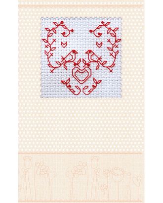 Набор-открытка для вышивания крестом АБРИС AOH-009 Влюбленные птички 8х8см арт. МГ-36351-1-МГ0267711