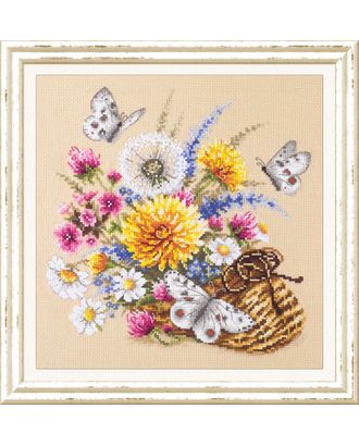 Набор для вышивания ЧУДЕСНАЯ ИГЛА Луговые цветы 25х25 см арт. МГ-50959-1-МГ0620873