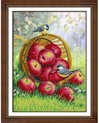 Набор для вышивания бисером ПАУТИНКА Наливные яблочки 28х38 см арт. МГ-106907-1-МГ0962776