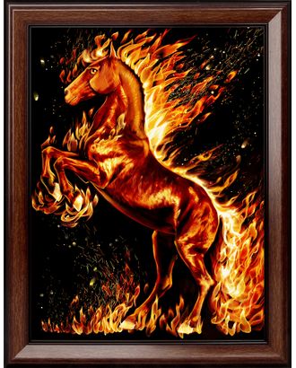 Набор для изготовления картин АЛМАЗНАЯ ЖИВОПИСЬ «Огненный конь» 30х40 см арт. МГ-108585-1-МГ0978344