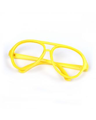 Очки без стекла цв.желтый 7см, круглые пластик уп.10шт арт. МГ-108914-1-МГ0962938