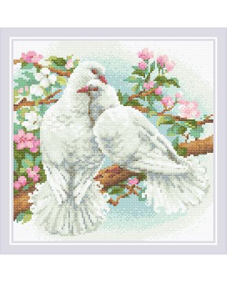 Набор РИОЛИС мозаичная картина Белые голуби 30х30 см арт. МГ-109060-1-МГ0982873