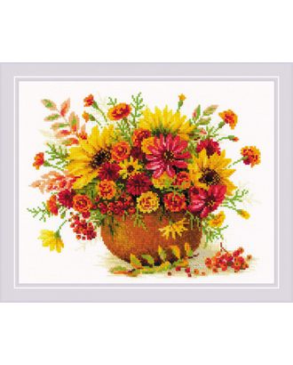 Набор для вышивания РИОЛИС Осенние цветы 30х24 см арт. МГ-111001-1-МГ1002500