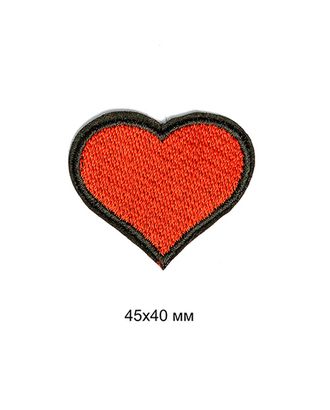 Термоаппликации вышитые Красное сердце 10 шт 4,5х4 см арт. МГ-113006-1-МГ0597172