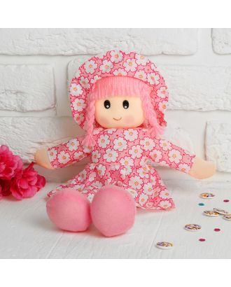 Мягкая игрушка кукла в шляпке и платьишке, цвета МИКС арт. СМЛ-103570-1-СМЛ0001016981