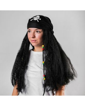 Карнавальный парик «Пират», бандана с длинными волосами, 110 г арт. СМЛ-103757-1-СМЛ0001037604