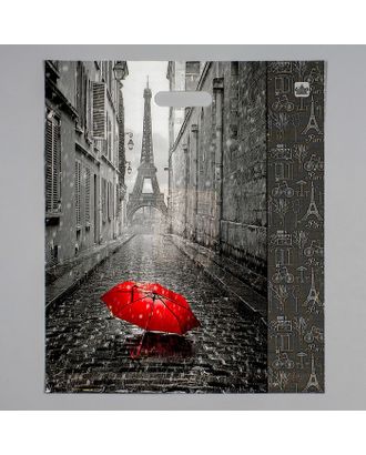 Пакет "Мой Париж", полиэтиленовый с вырубной ручкой, 38 х 45 см, 60 мкм арт. СМЛ-103751-1-СМЛ0001097231