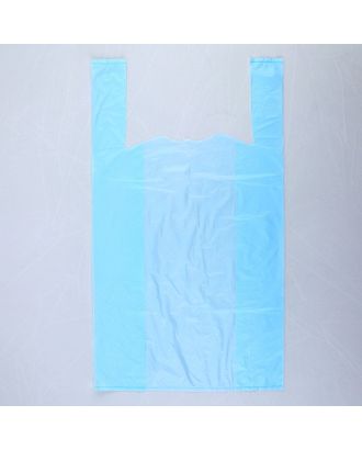 Пакет "Голубой", полиэтиленовый, майка, 28 х 50 см, 12 мкм арт. СМЛ-103766-1-СМЛ0001099477