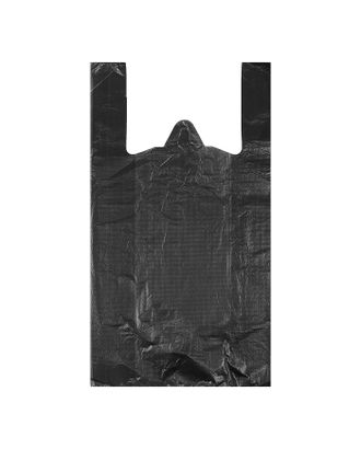 Пакет "Чёрный", полиэтиленовый, майка, 28 х 50 см, 12 мкм арт. СМЛ-103841-1-СМЛ0001104645