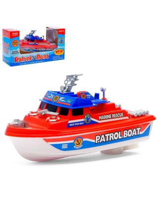 Катер «Патрульная лодка», работает от батареек, цвета МИКС. арт. СМЛ-119236-1-СМЛ0001157910