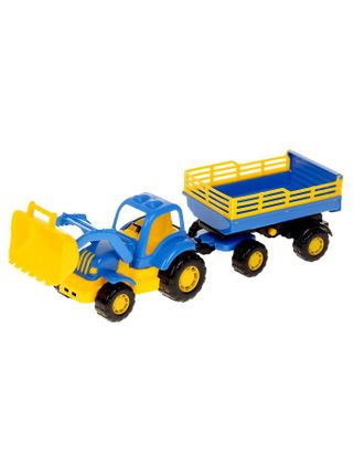 Трактор «Крепыш», с прицепом №2 и ковшом, цвета МИКС арт. СМЛ-104355-1-СМЛ0001193040